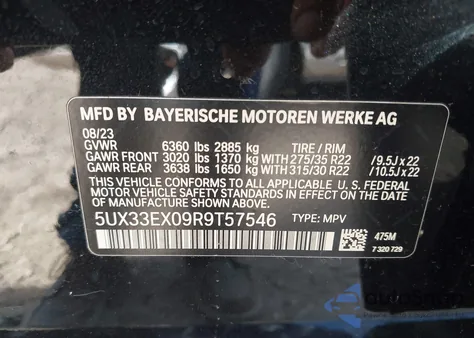 2024 BMW X6 xDrive40I from USA, damaged, VIN 5UX33EX09R9T57546